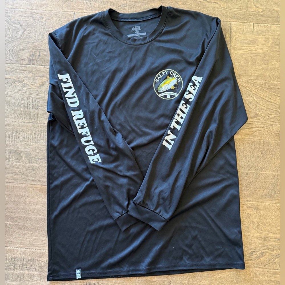 Salty Crew Black Long Sleeve Tee with Graphic, large